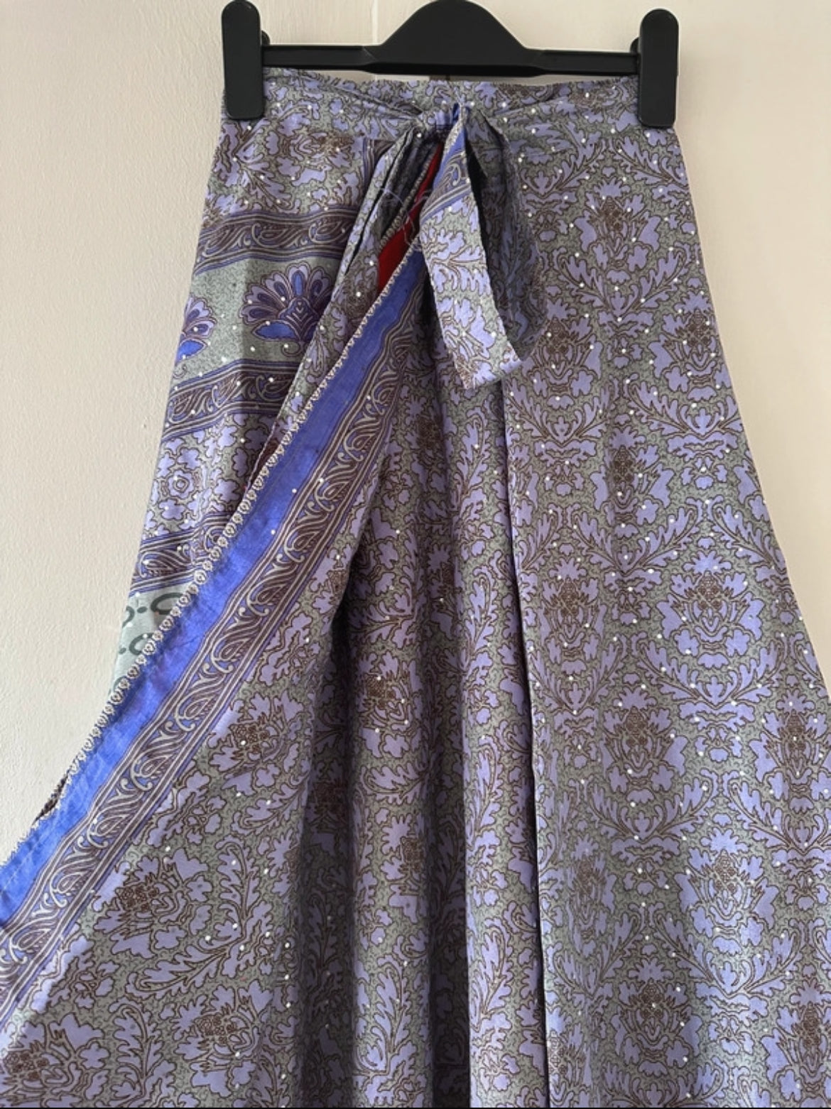 Дълга double-layer wrap пола - индийска коприна