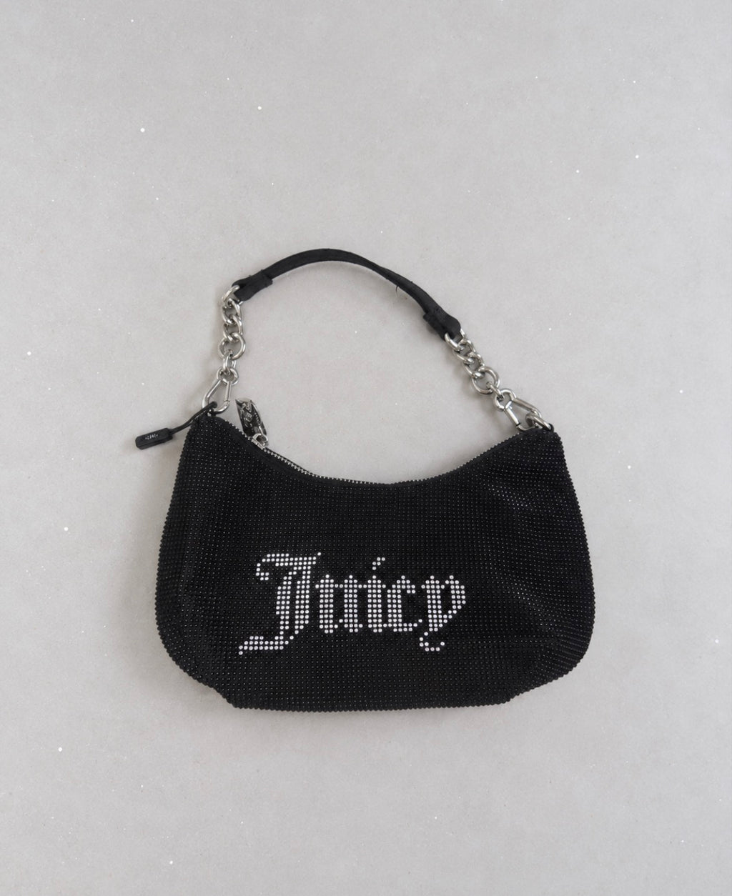 Черна чанта Juicy Couture с кристали и Y2K лого