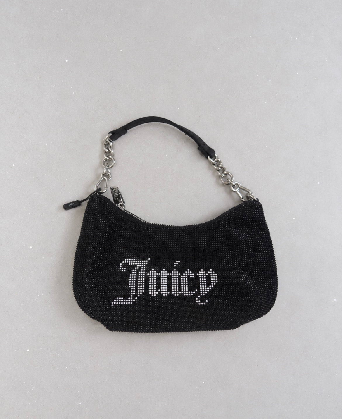 Черна чанта Juicy Couture с кристали и Y2K лого