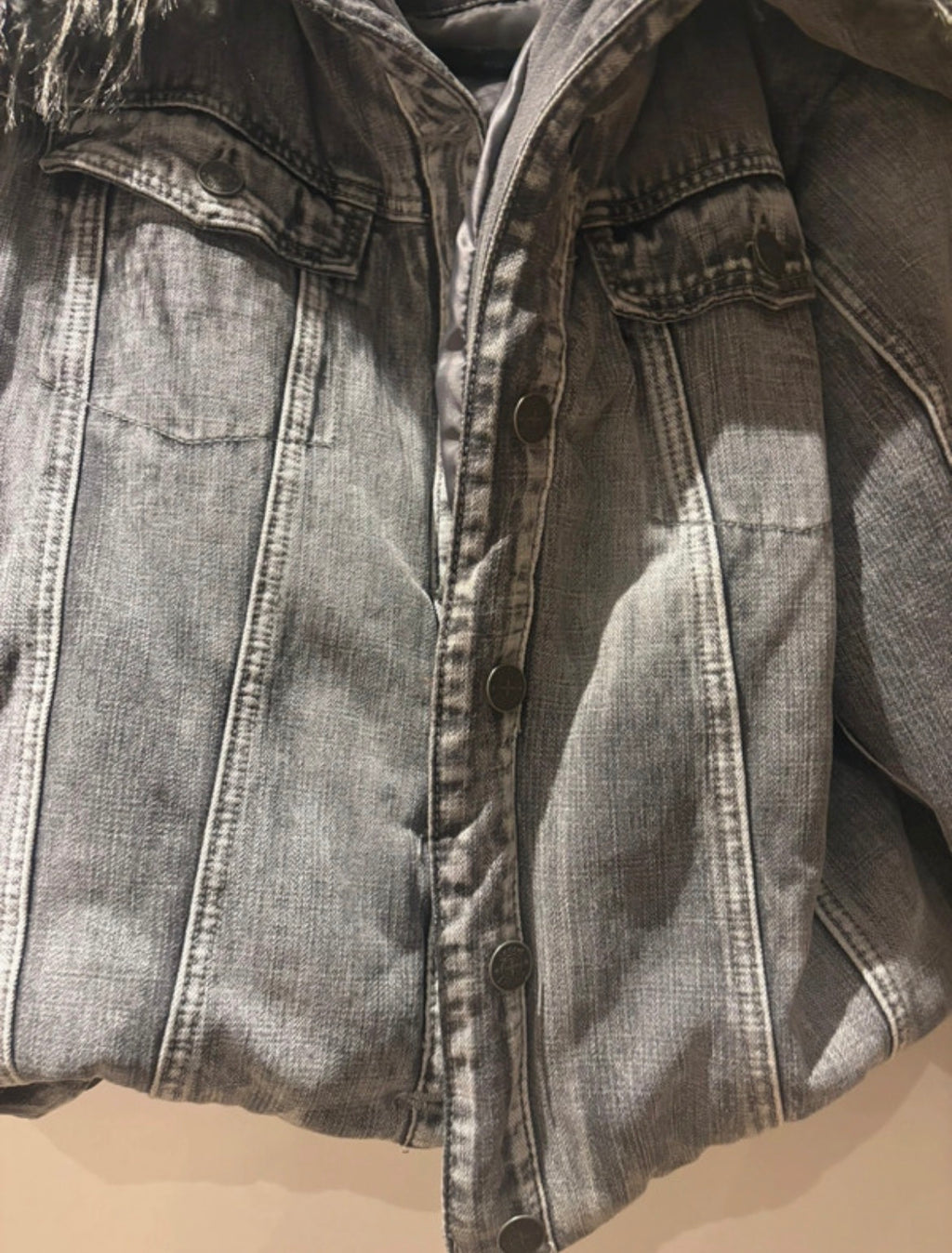 Jaded London Alloy Denim Bomber Fur Coat