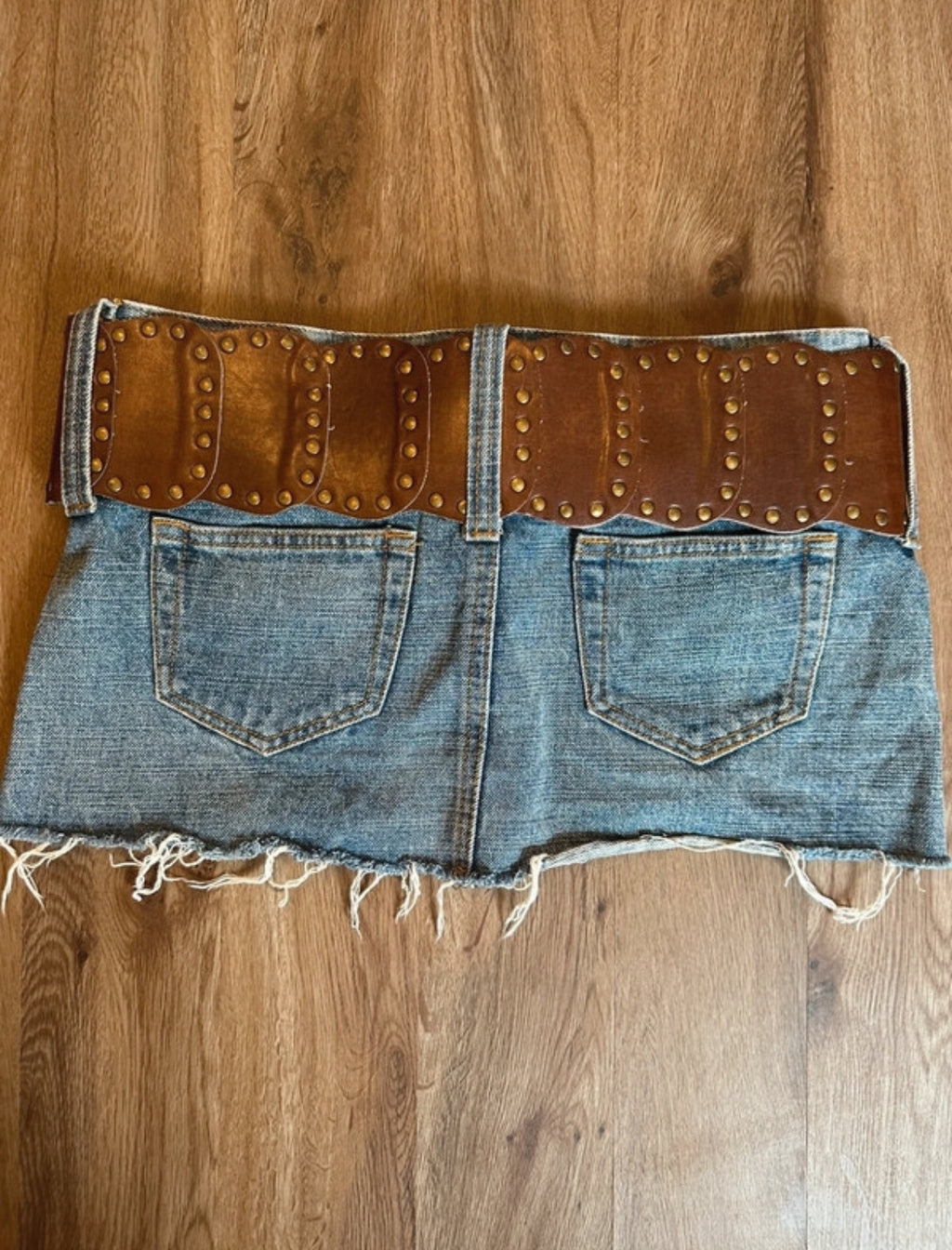 Винтидж комплект Y2K River Island потник & дънкова микро пола