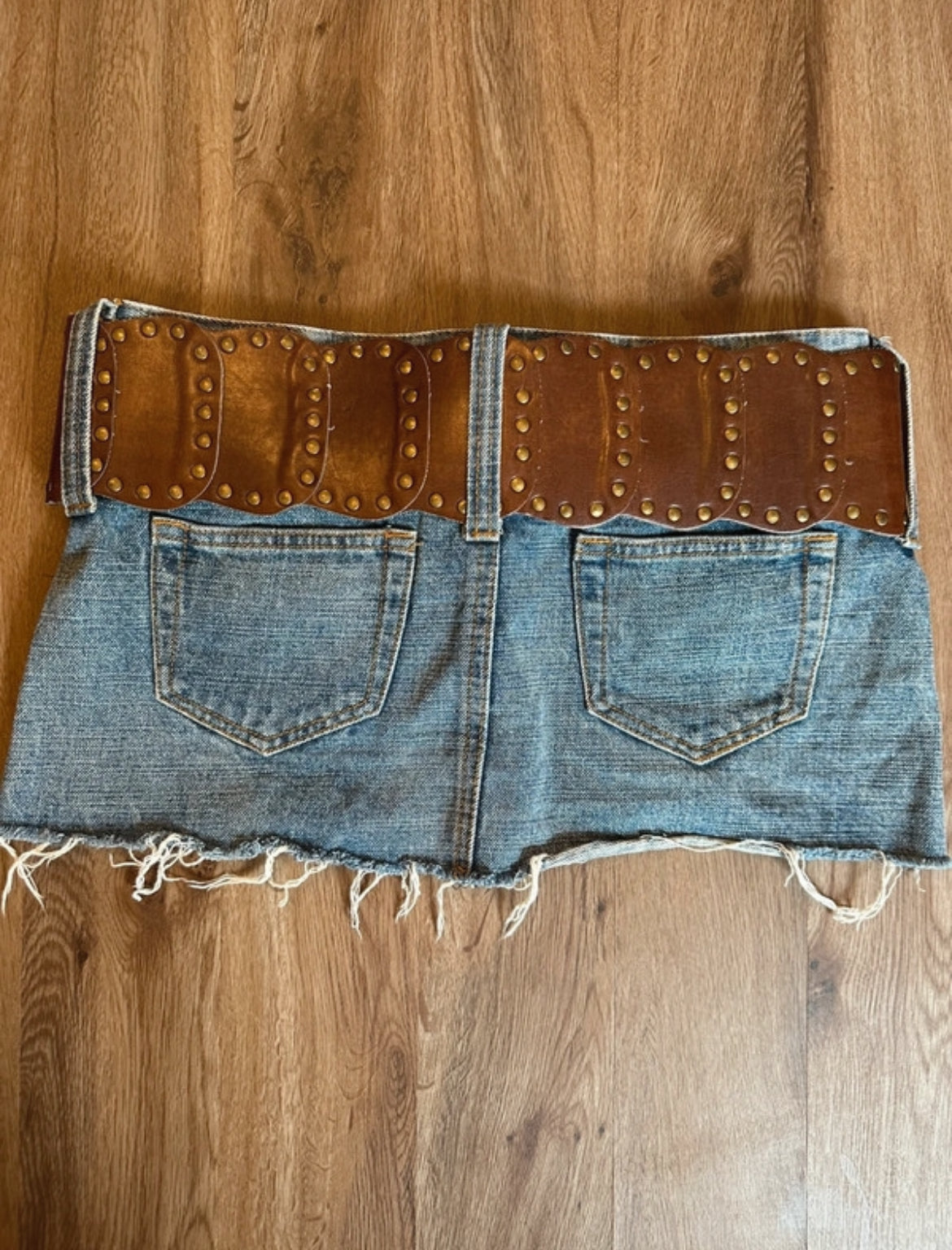 Винтидж комплект Y2K River Island потник & дънкова микро пола
