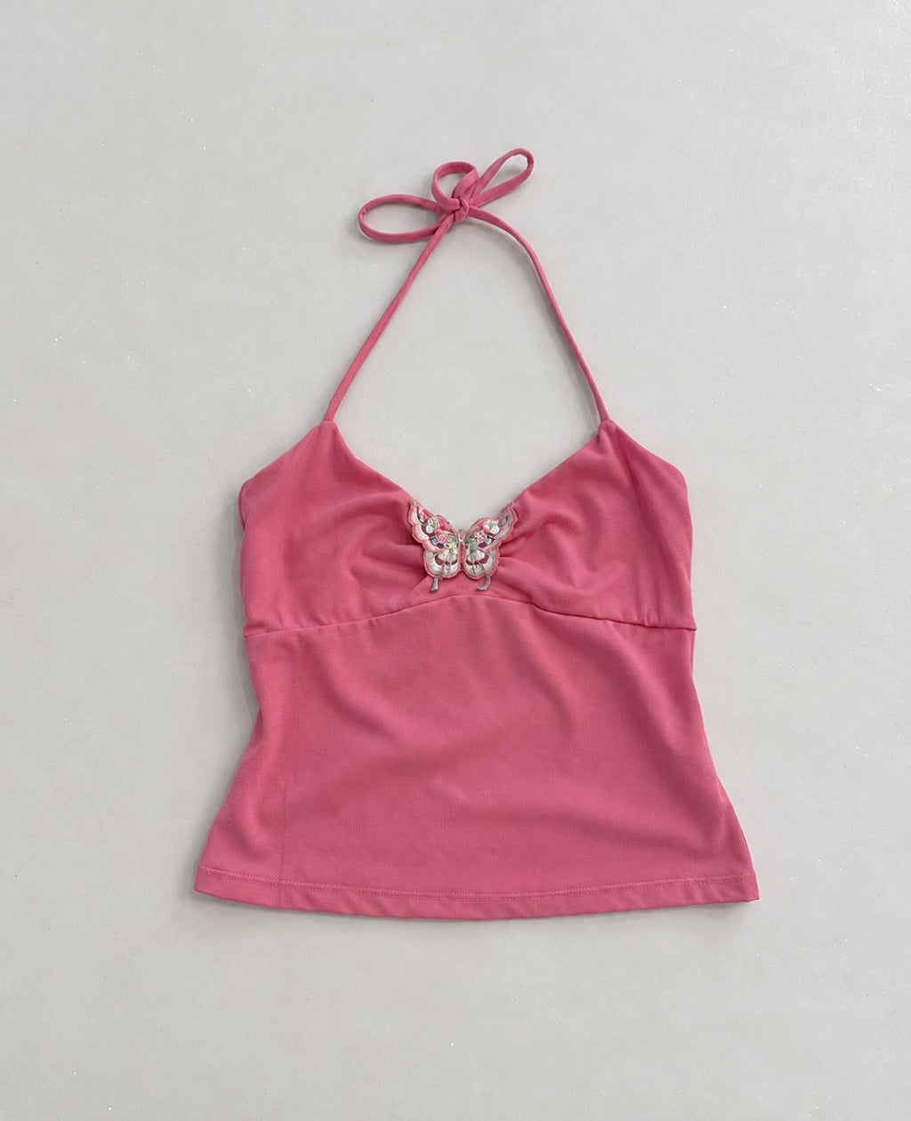 Tiger Mist Pink Butterfly Halter потник