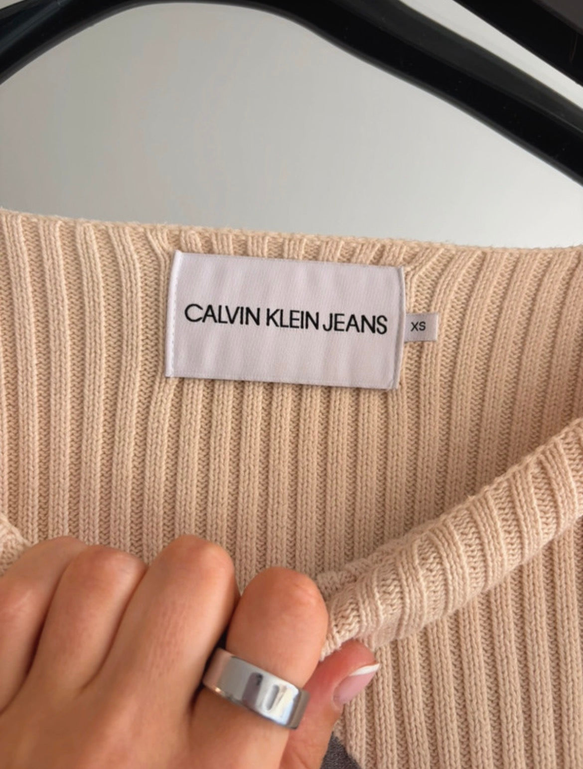 Calvin Klein Jeans Ribbed Logo Cropped пуловер
