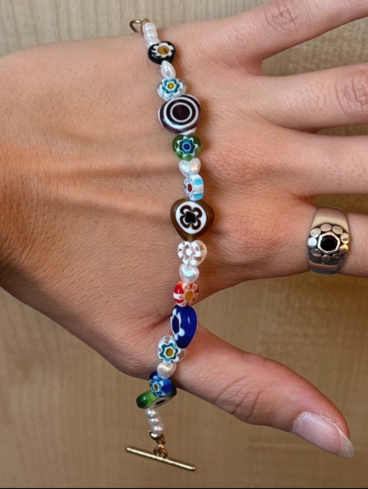 Гривна в стил Murano Millefiori