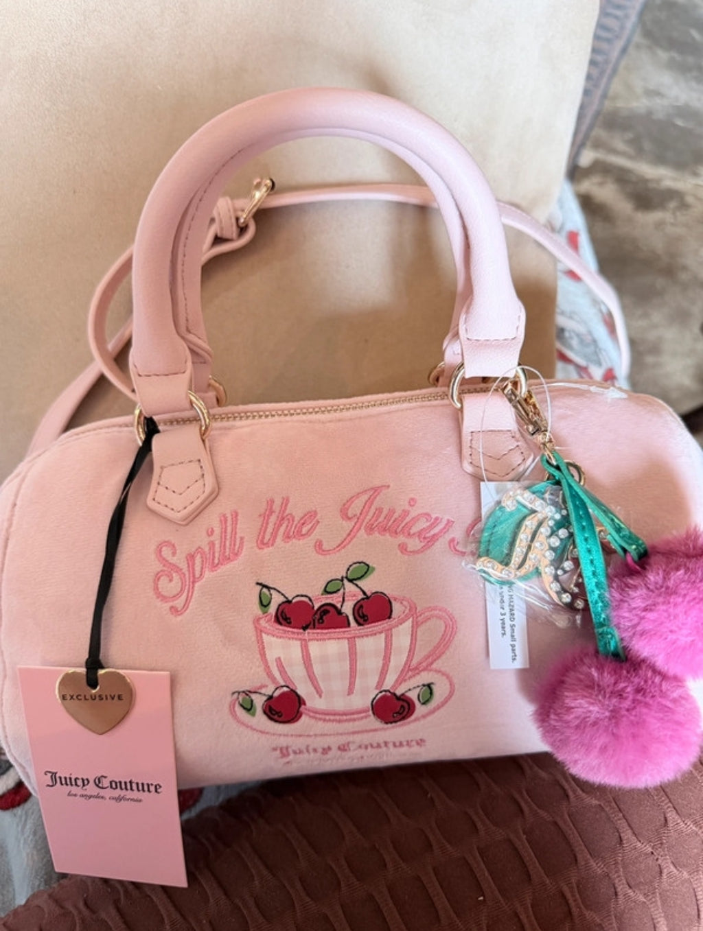Чанта Juicy Couture “Spill the Juicy Tea” Velour Satchel