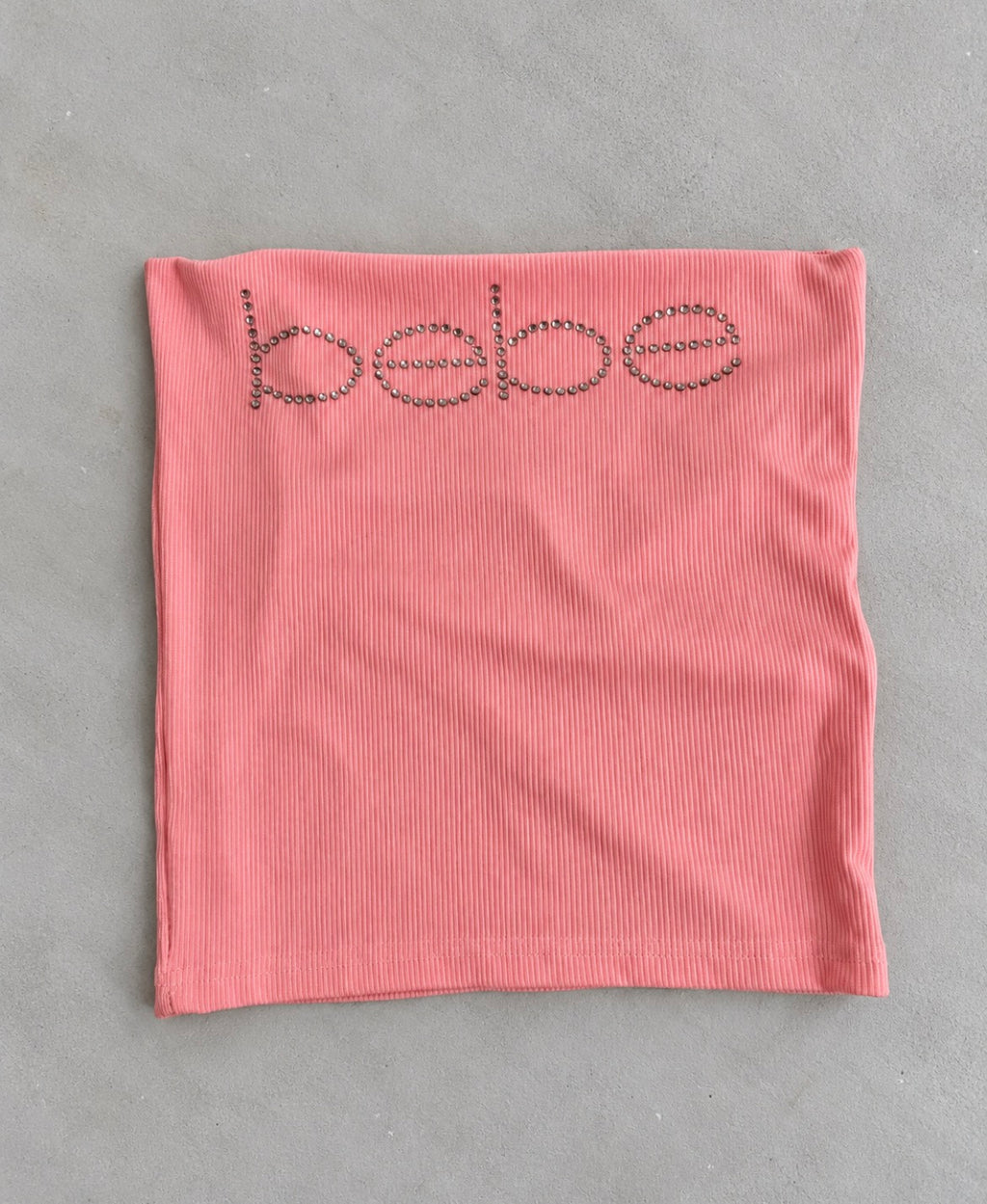Bebe Y2K розов bandeau топ с кристално лого