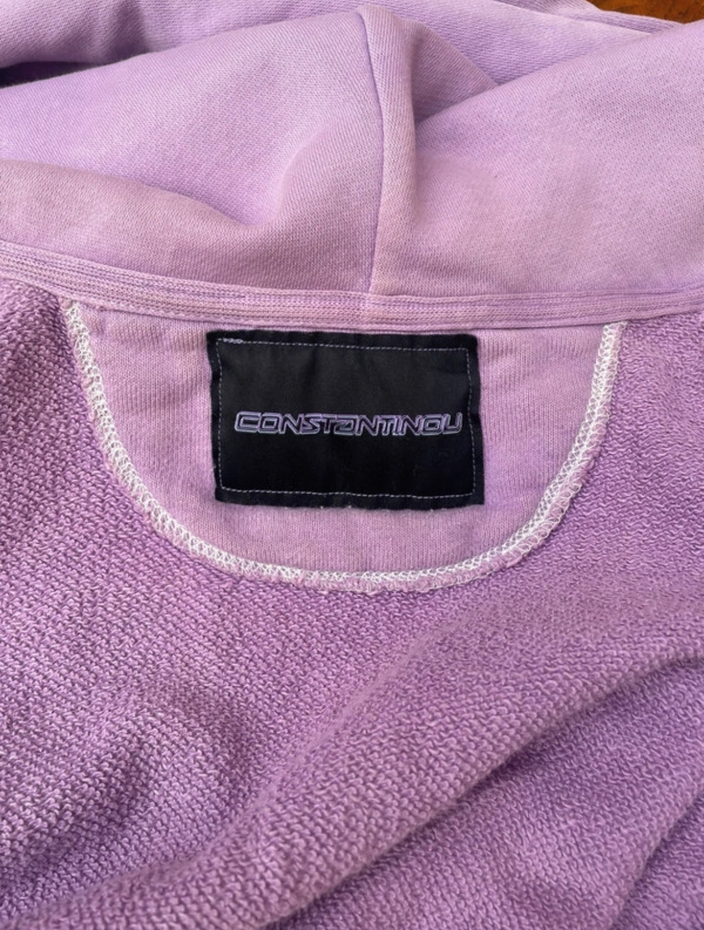 Дизайнерски Charlie Constantinou patchwork hoodie в лилаво-розова цветова комбинация