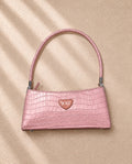 Vintage N.Y.C. pink croc shoulder чанта
