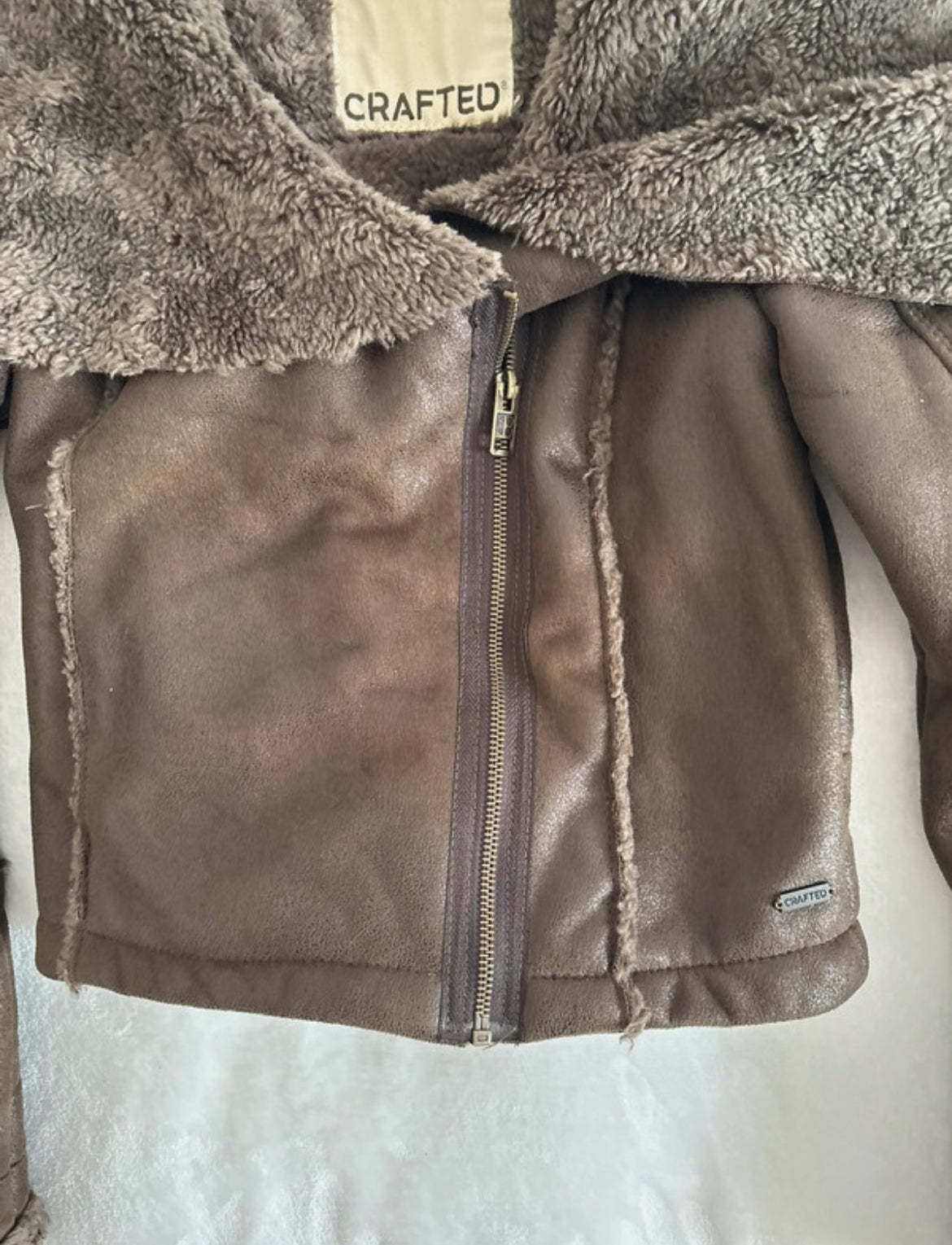 Винтидж яке CRAFTED тип aviator/shearling с ефектна oversized яка