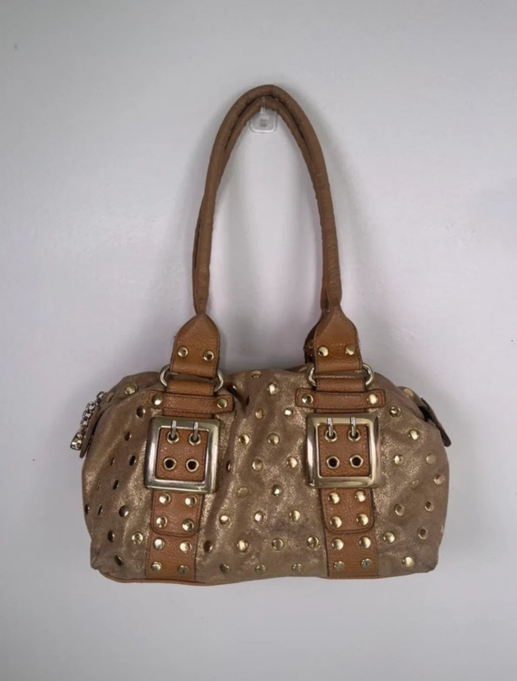Vintage Y2K Kathy Van Zeeland Studded Shoulder чанта