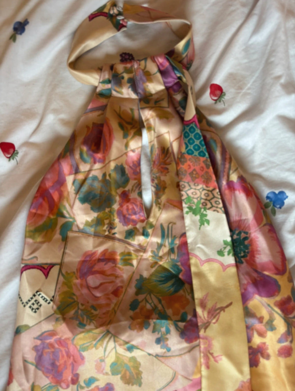 Reclaimed Vintage флорална сатенена мини рокля