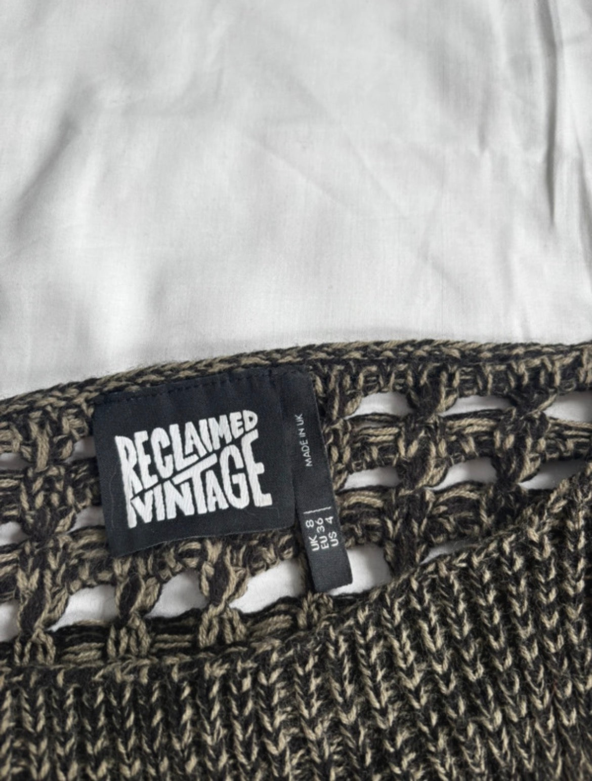 Reclaimed Vintage Cut-Out Crochet Shrug