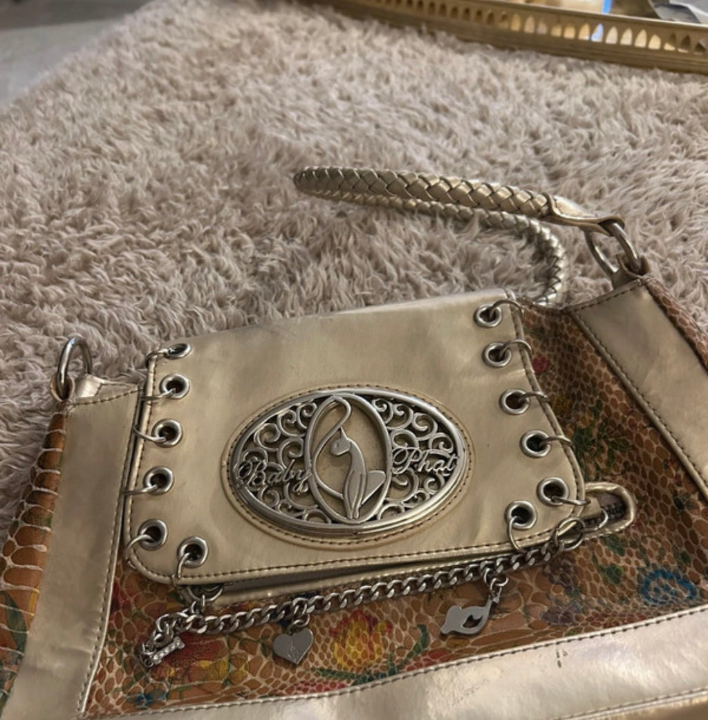 Vintage y2k Baby Phat Metallic Floral Handbag