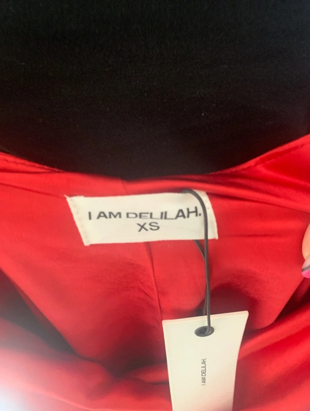 Червена дълга рокля с дълбоко деколте I Am Delilah