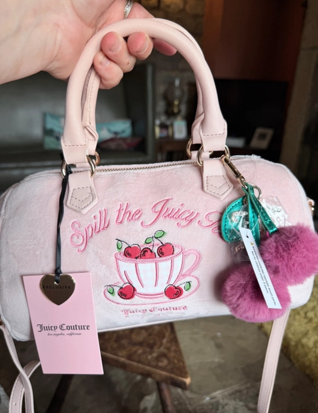 Чанта Juicy Couture “Spill the Juicy Tea” Velour Satchel