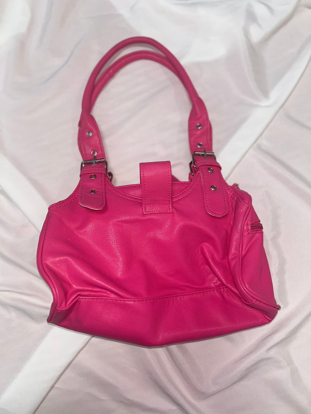 Vintage Y2K hot pink studded shoulder чанта