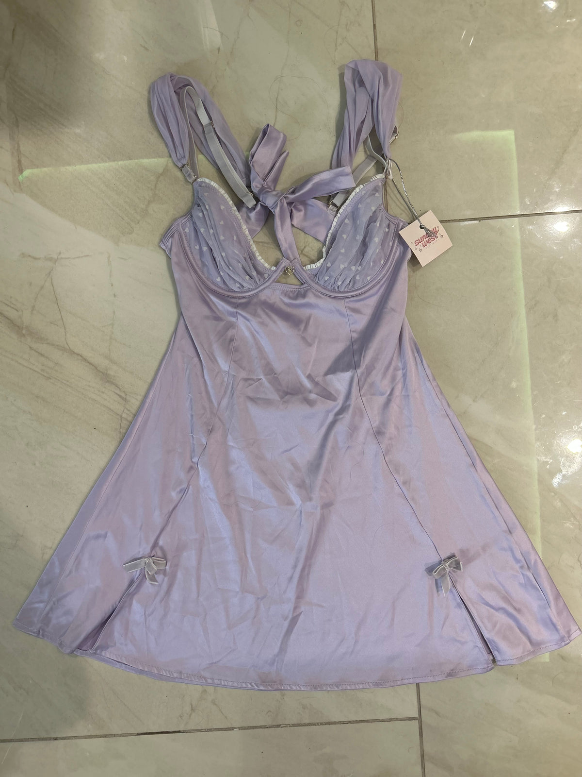 Bydee Lilac Satin Mini рокля