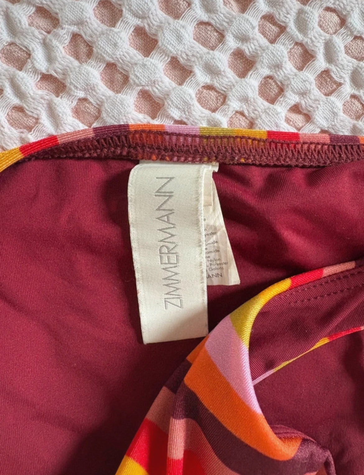 Zimmermann Grosgrain-Trimmed bikini – дизайнерски бански с цветен райе