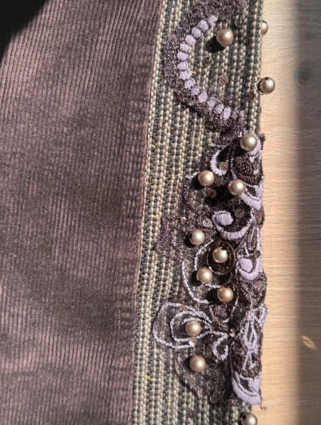 Винтидж low-rise corduroy capri панталон