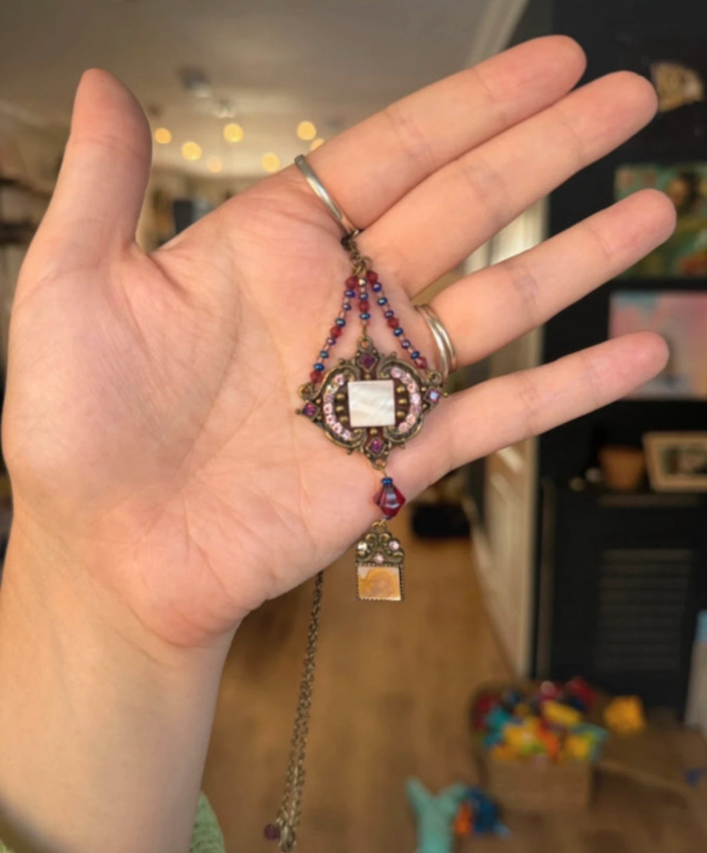 Vintage Y2K boho statement колие