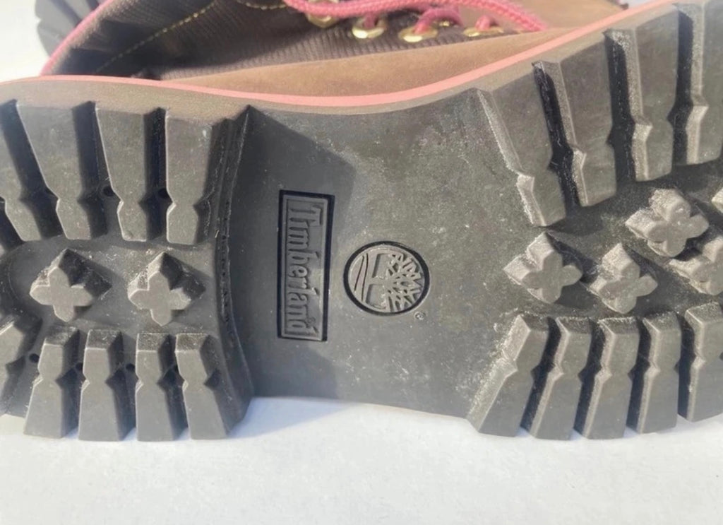 Винтидж Y2K боти Timberland от кафяв набук с розови детайли