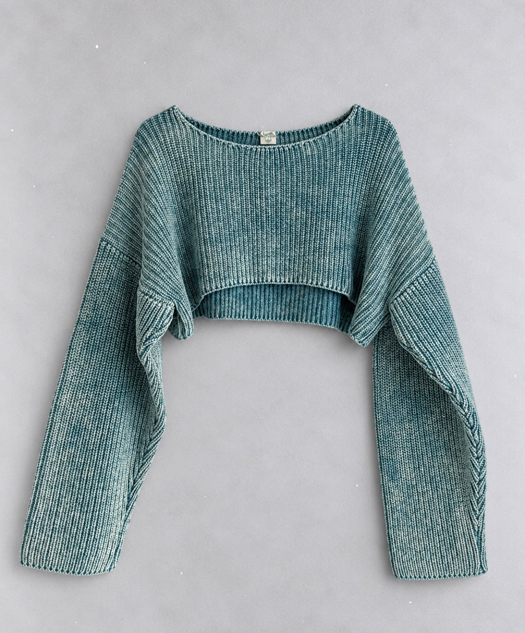 Urban Outfitters Teal Extra-Cropped Knit Shrug
