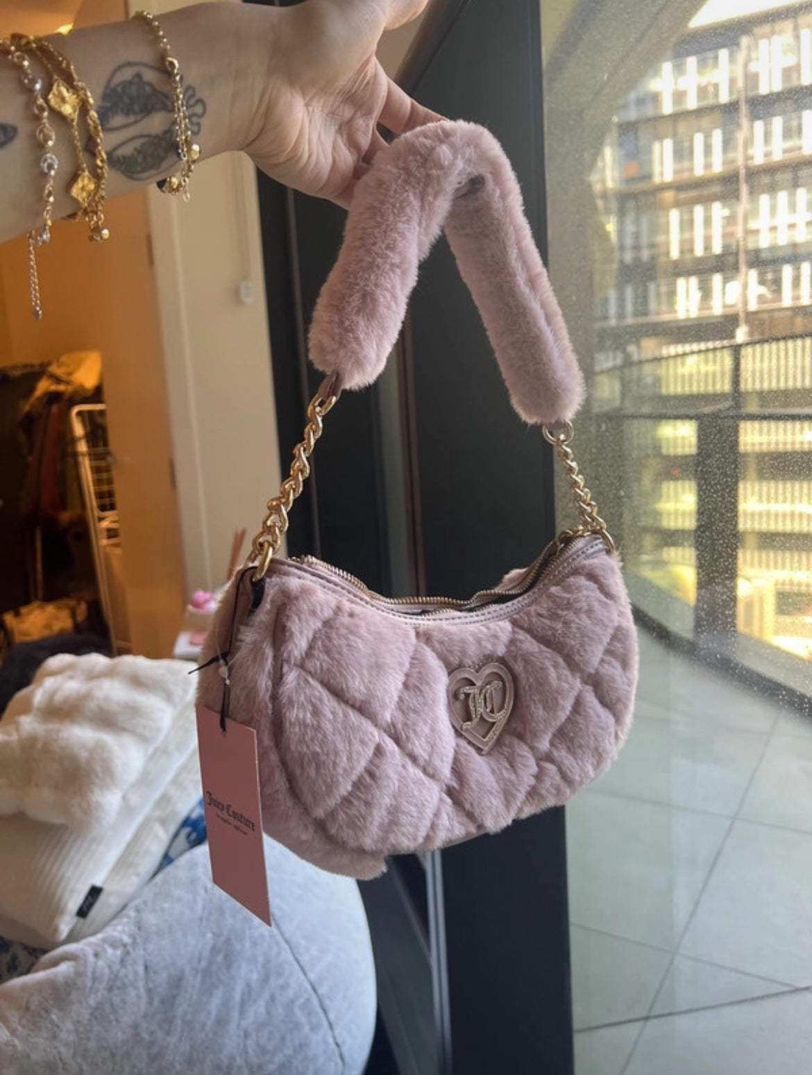 Juicy Couture shoulder bag в mauve pink