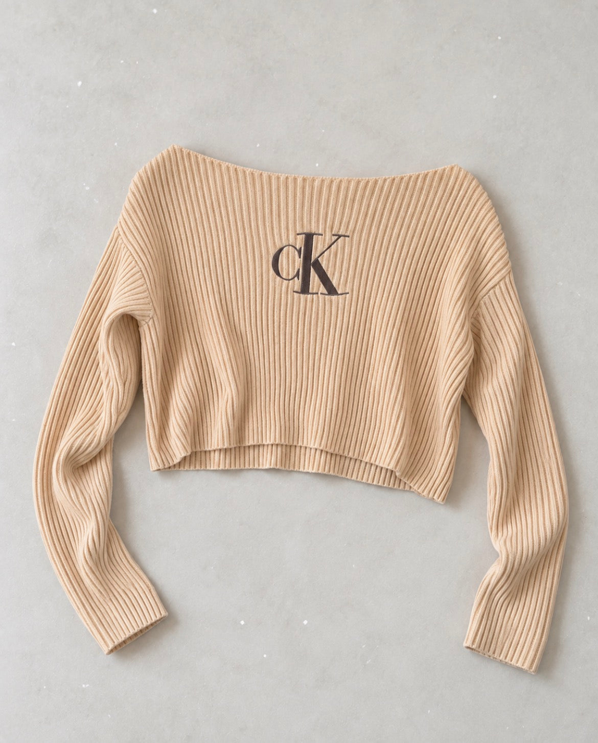 Calvin Klein Jeans Ribbed Logo Cropped пуловер