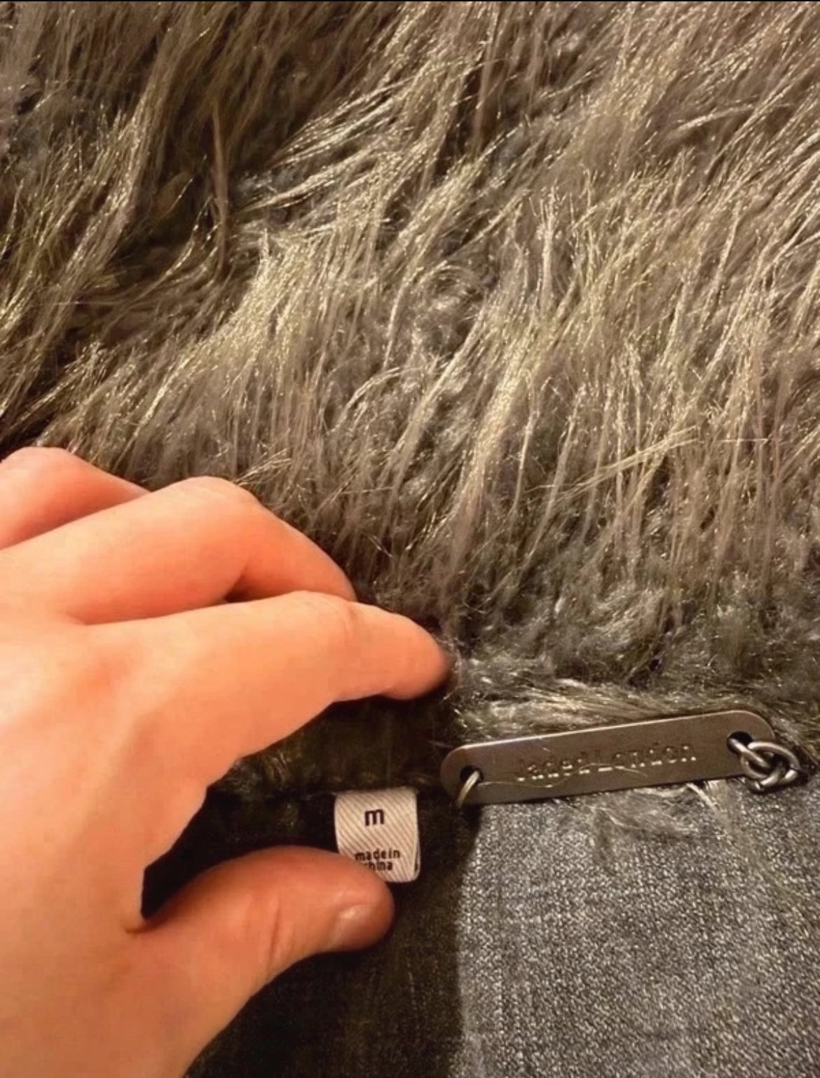 Jaded London Alloy Denim Bomber Fur яке