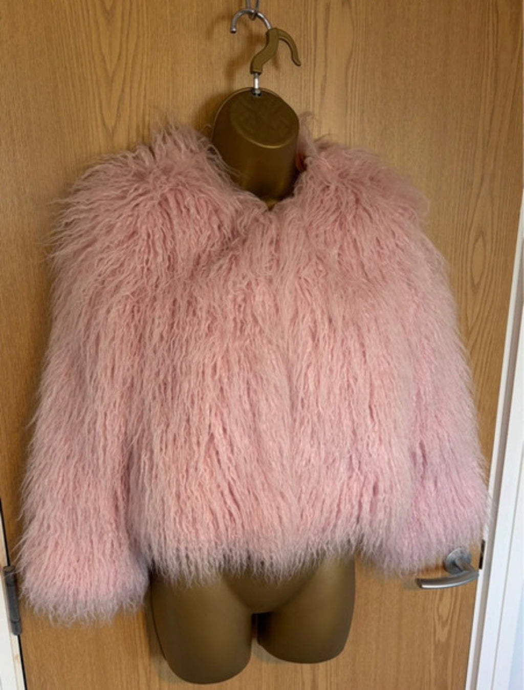 United Colors of Benetton Pink Faux Mongolian Fur яке