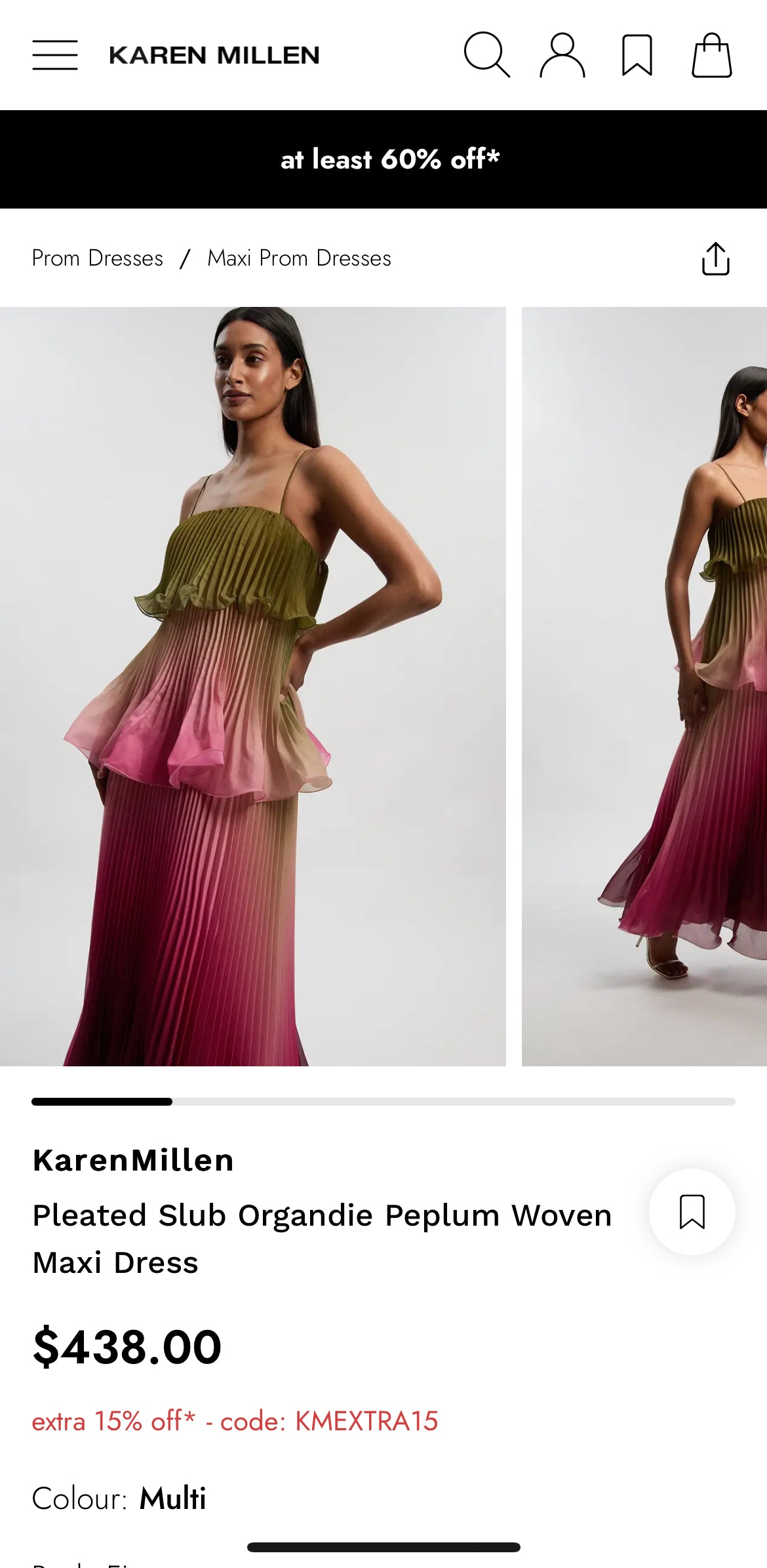 Ефектна Karen Millen плисирана maxi рокля