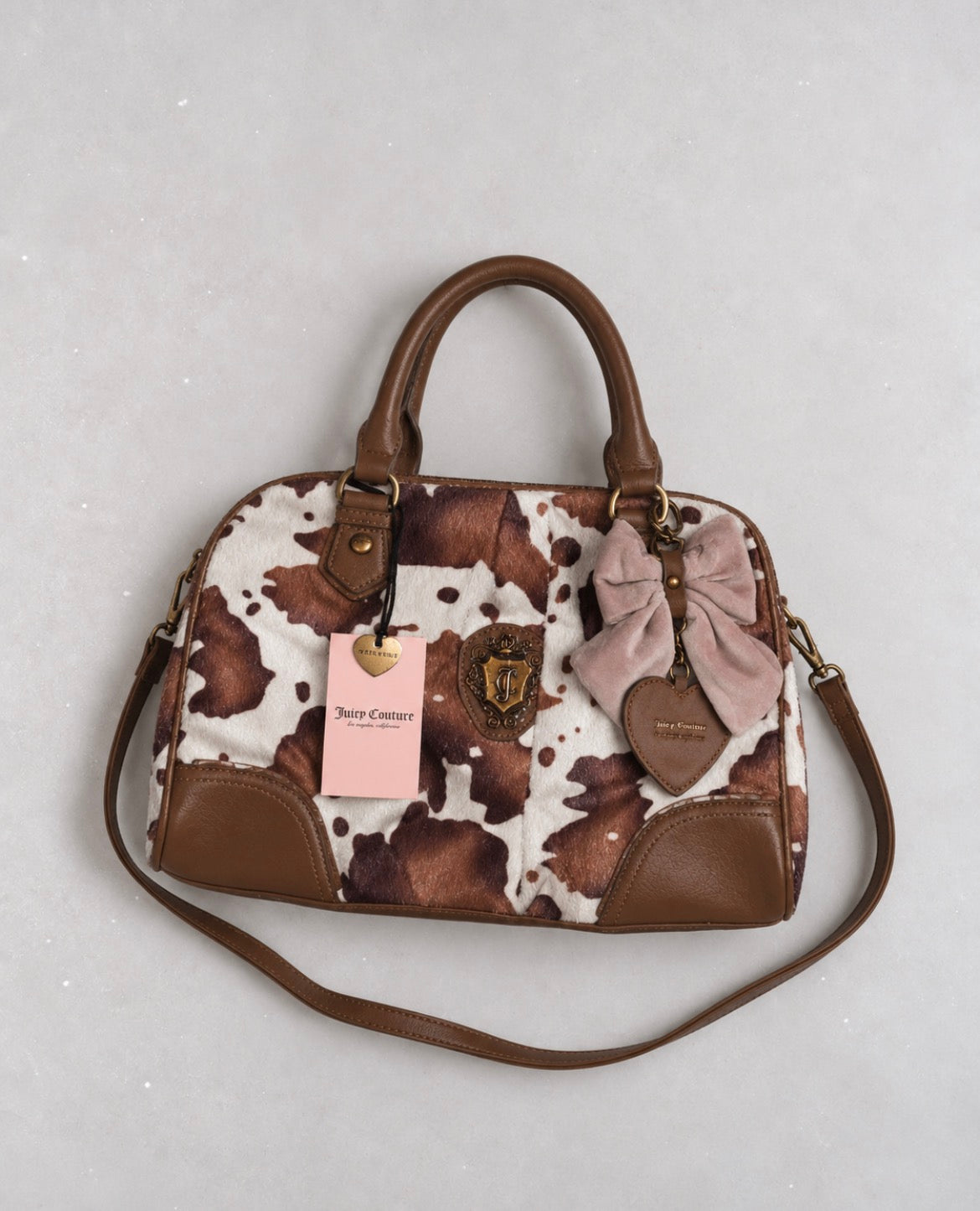 Juicy Couture Cow Print Bowler чанта