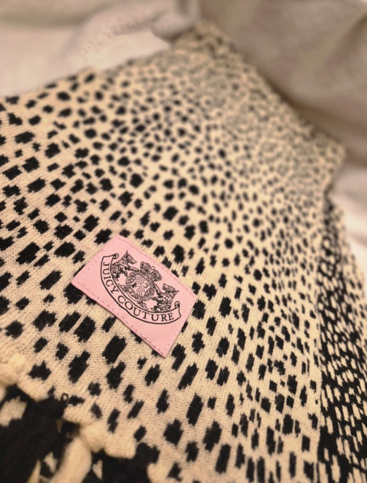 Juicy Couture Y2K Animal Print плетен шал