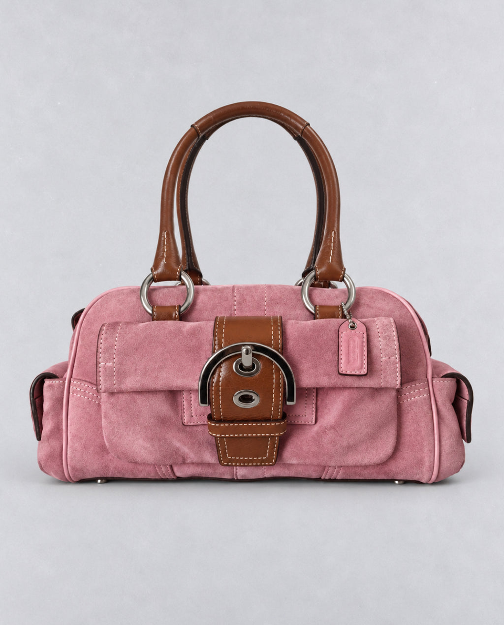 Vintage Coach Pink Suede & Leather Satchel – K05S-8A23