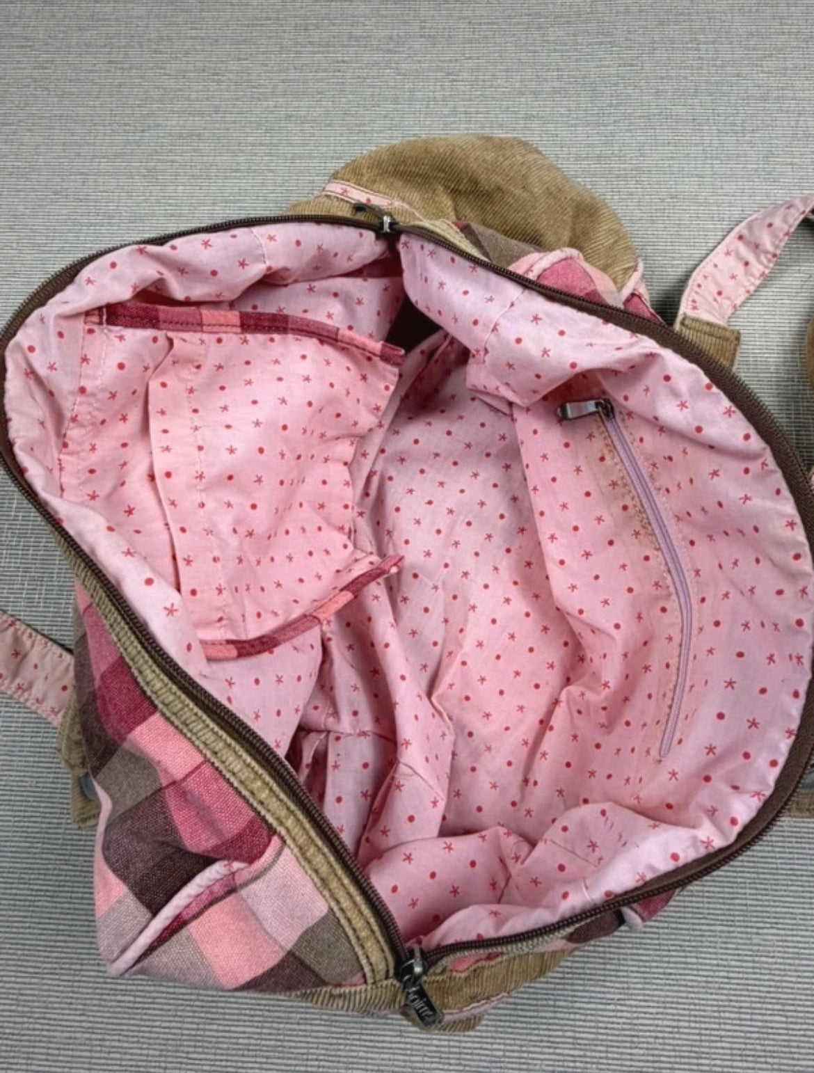 Винтидж Animal shoulder bag от кафяв рипсен плат