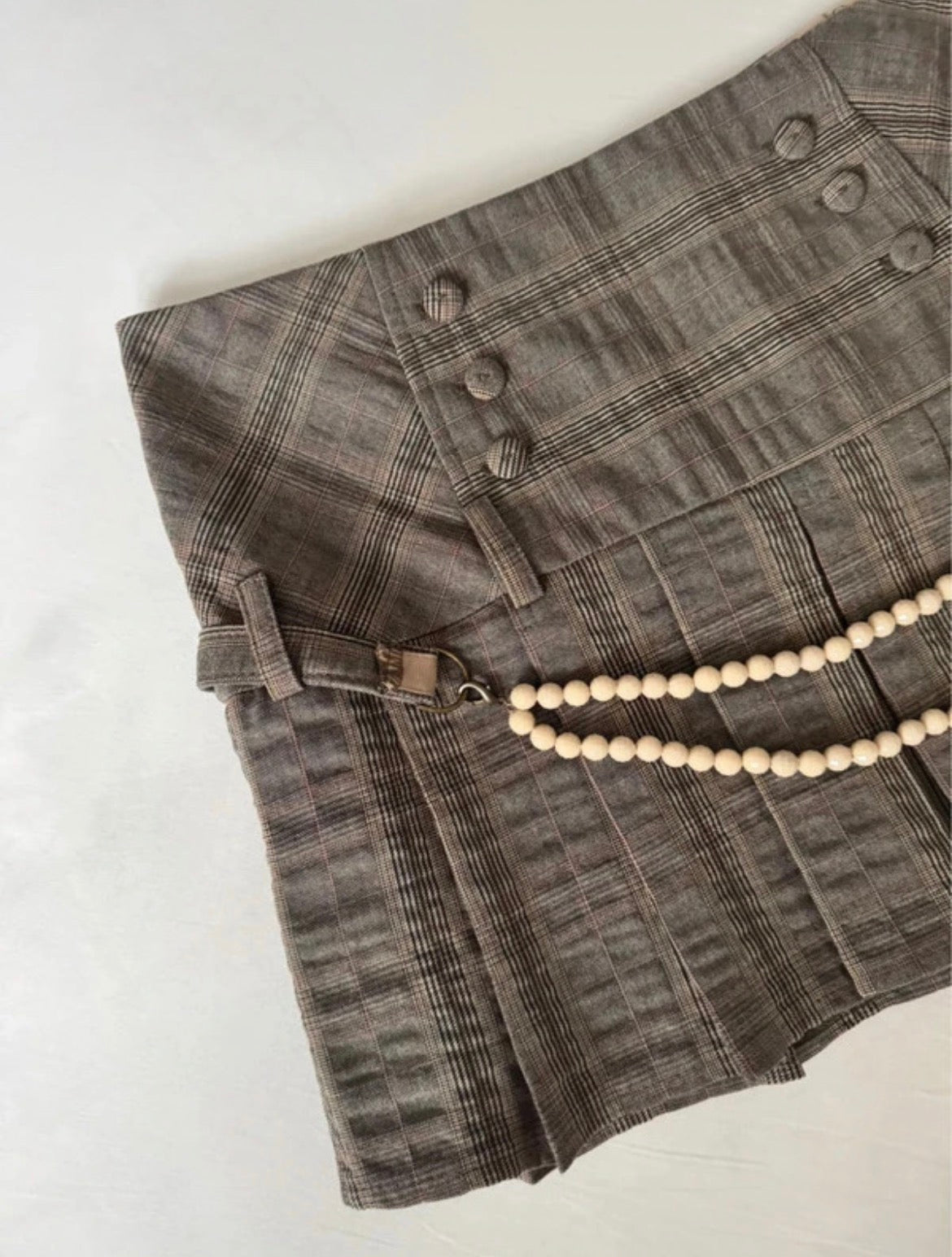 Vintage River Island Y2K карирана мини пола с перли и роза