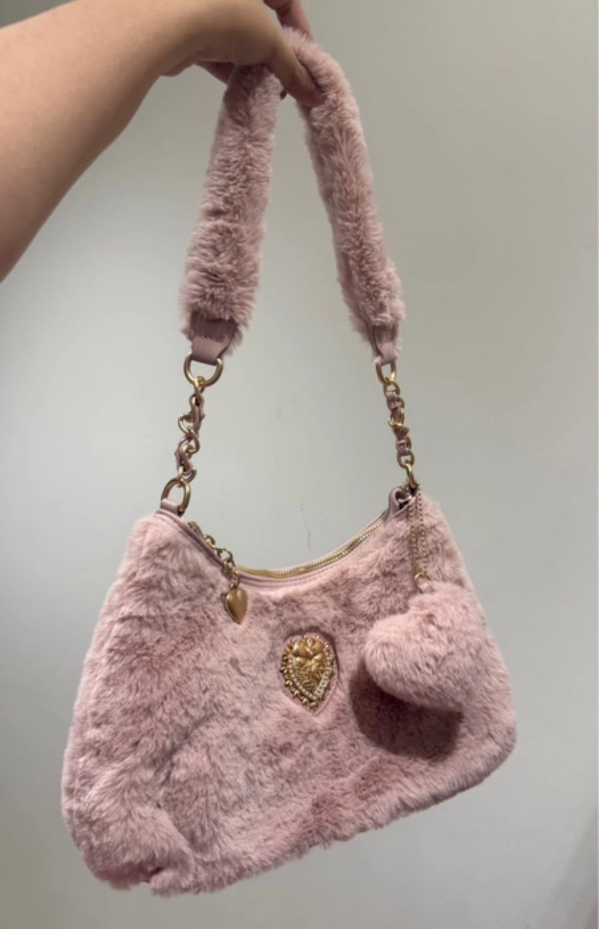 Juicy Couture faux-fur shoulder чанта