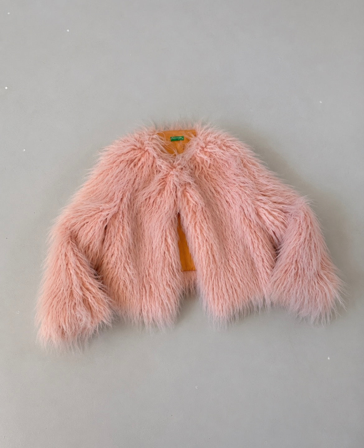 United Colors of Benetton Pink Faux Mongolian Fur яке