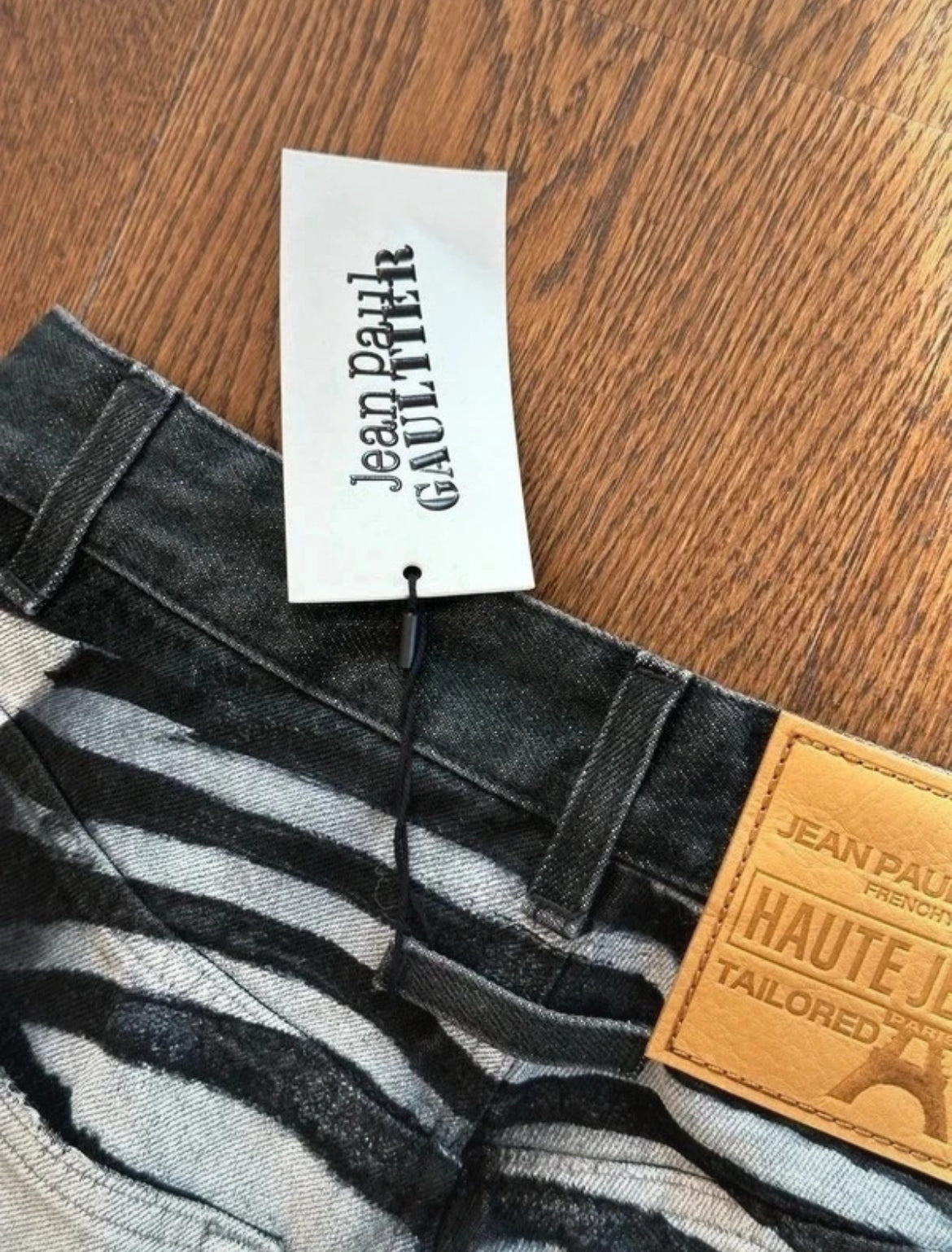 Jean Paul Gaultier – Body Marinière Printed Wide-Leg Jeans