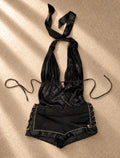 Винтидж Y2K halter playsuit
