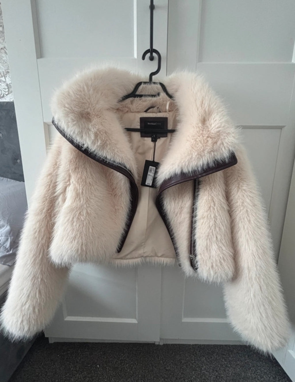 River Island cropped fluffy jacket