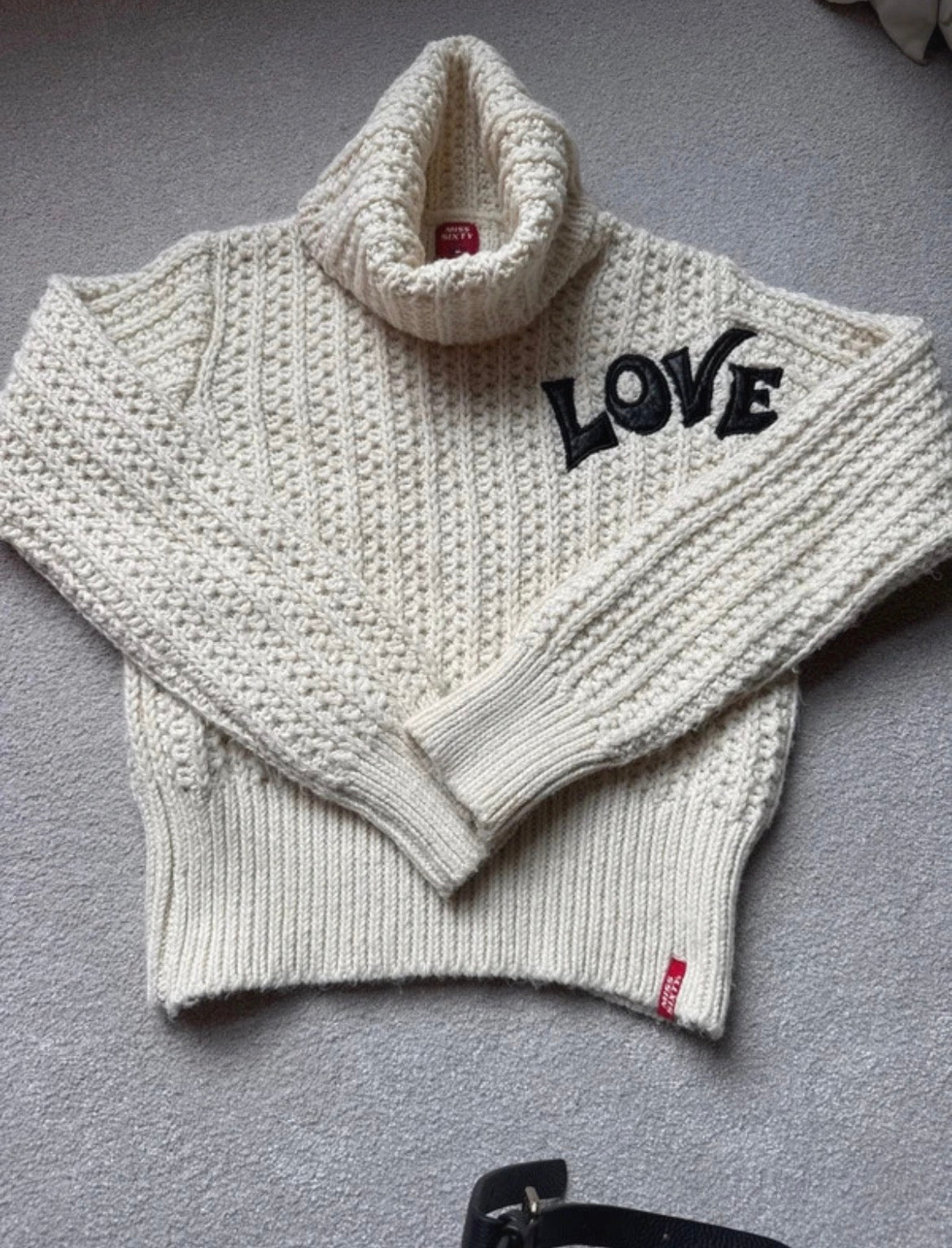 Vintage 90s Miss Sixty “LOVE” Wool Roll-Neck пуловер