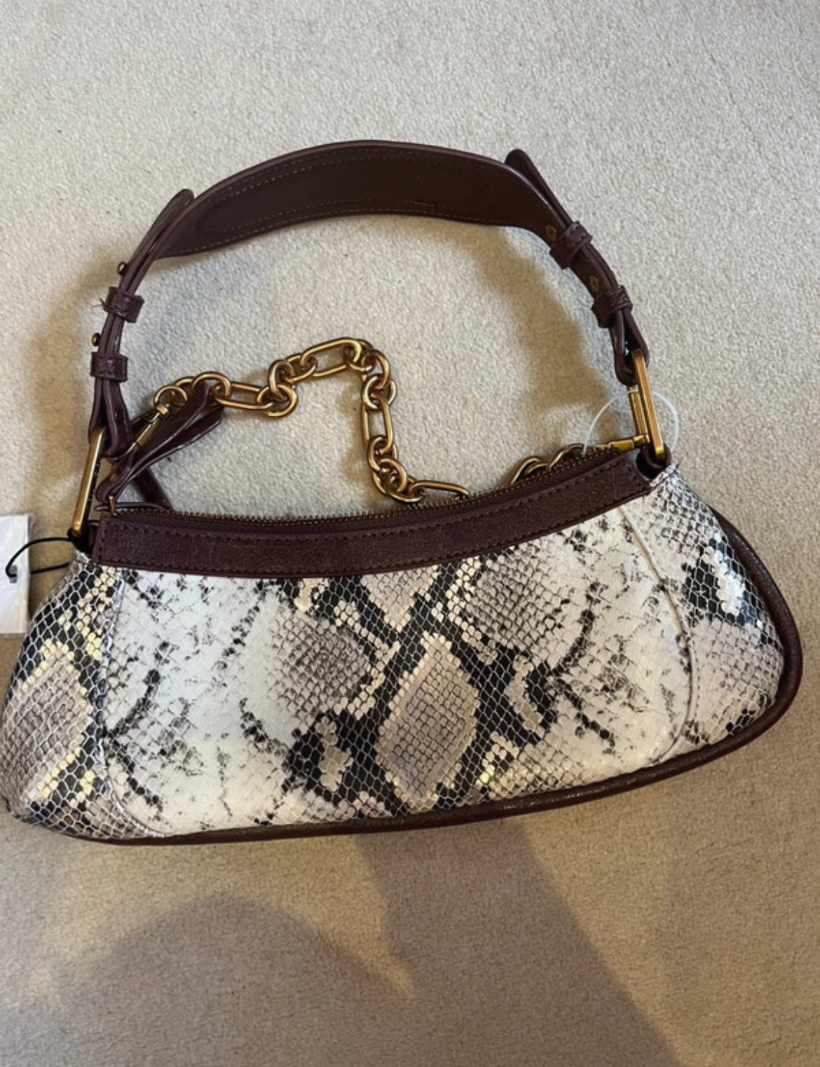 Ефектна Steve Madden shoulder bag с faux snakeskin принт