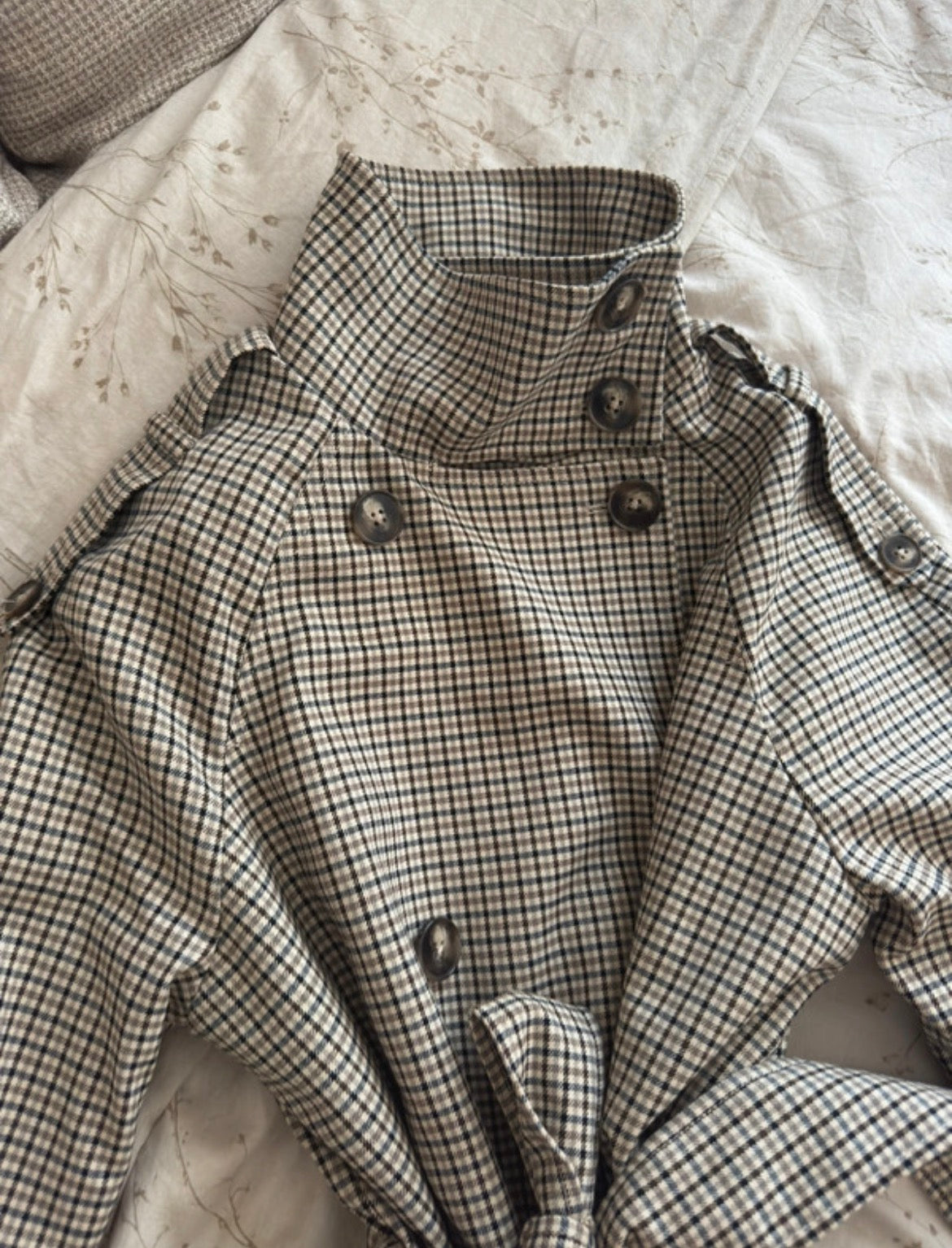 New Look Checked Cropped Trench яке