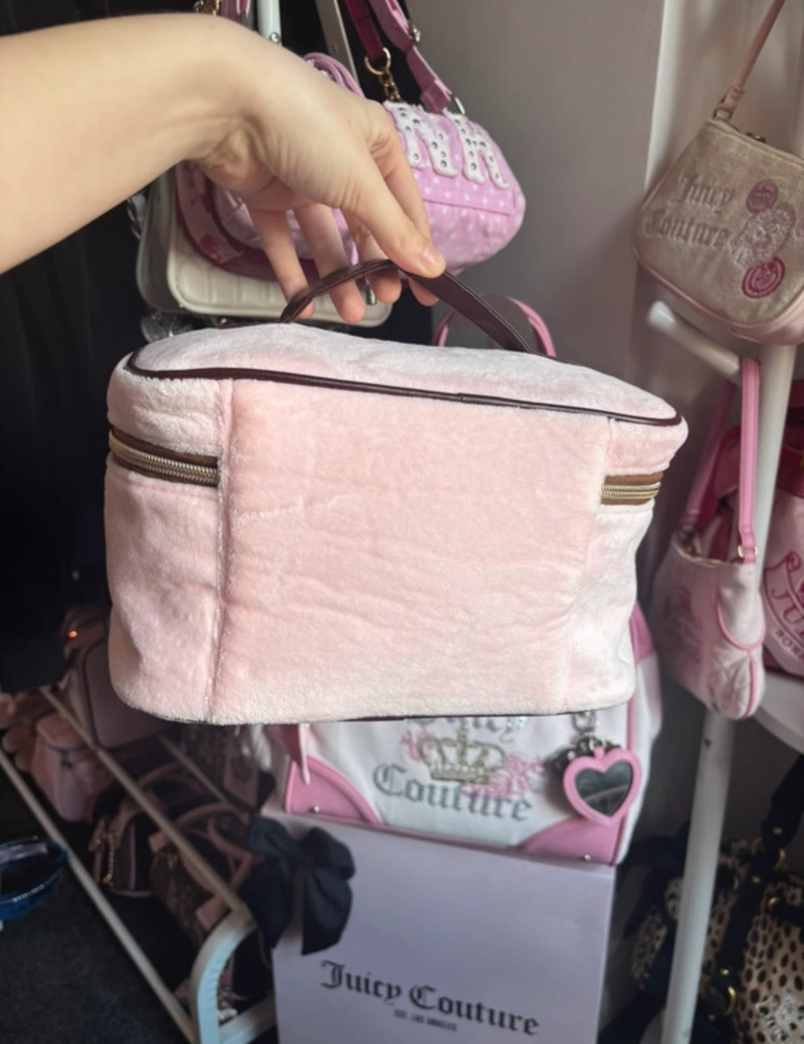 Juicy Couture Pink Velour Makeup Bag