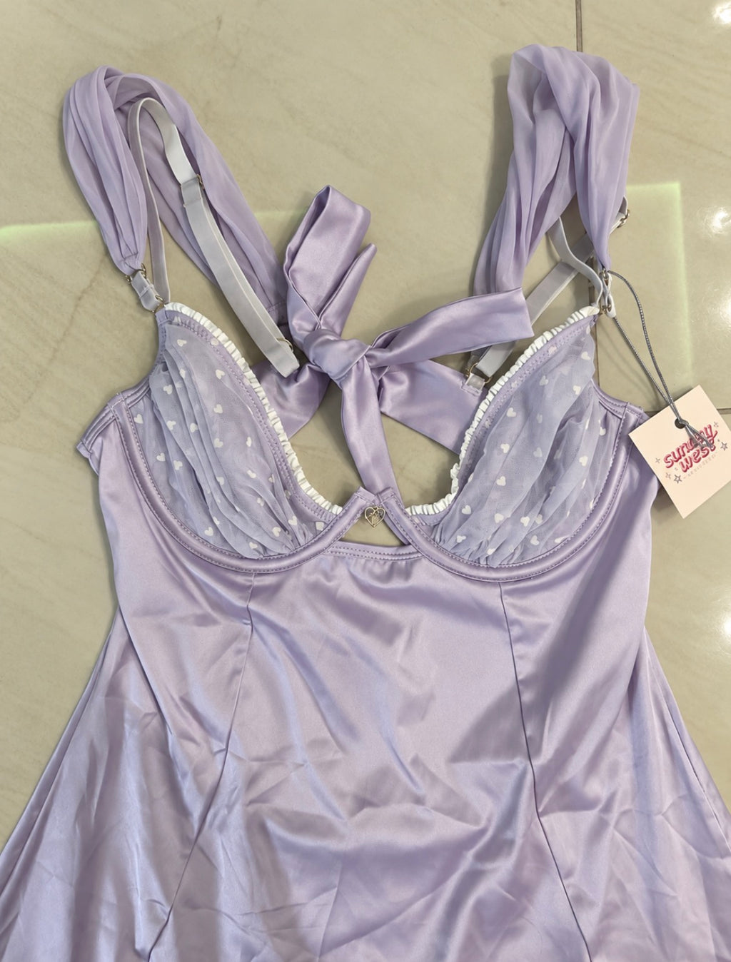 Bydee Lilac Satin Mini рокля