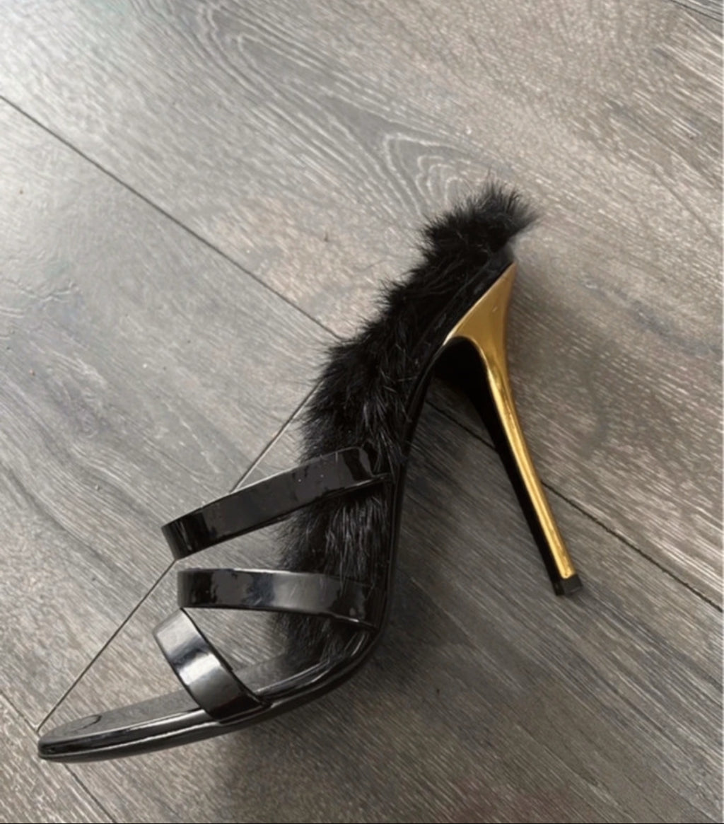 Винтидж обувки Giuseppe Zanotti с пухен детайл