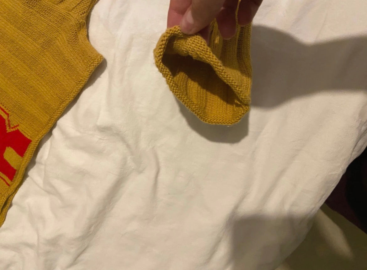 iets frans… Mustard Ribbed Crop пуловер