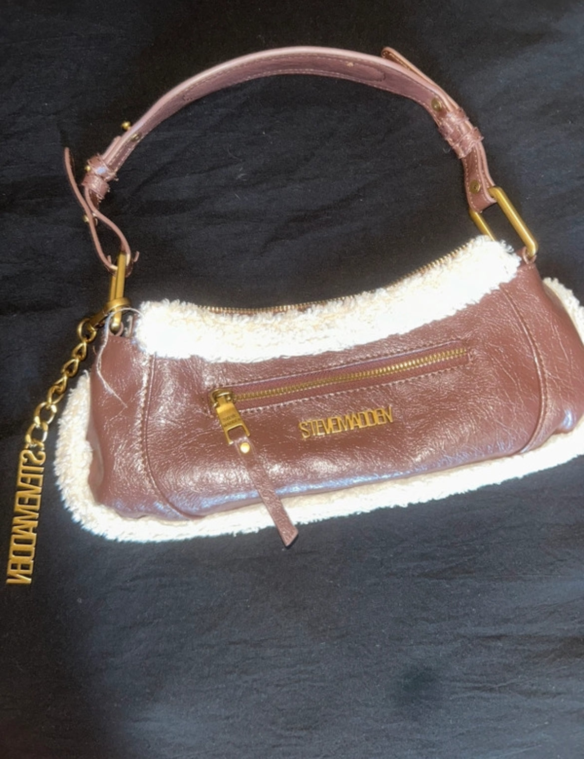 Steve Madden Y2K Shearling Shoulder чанта
